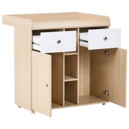 Wyld and Coco Nursery Changing Table Dresser Light Brown - Shelves and Drawers - thumbnail 4