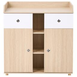 Wyld and Coco Nursery Changing Table Dresser Light Brown - Shelves and Drawers - thumbnail 5