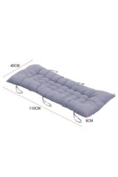 Living and Home 40x110cm Grey Garden Beach Cushion Sun Lounger Cushion with Straps for Recliners, Beach & Office Chairs - Size: 40x110 cm - thumbnail 6