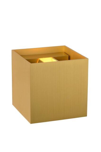 Lucide 'XIO' Stylish Dimmable Indoor Adjustable Up Down Cube Wall Light in Gold - image 1
