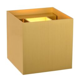 Lucide 'XIO' Stylish Dimmable Indoor Adjustable Up Down Cube Wall Light in Gold - thumbnail 4