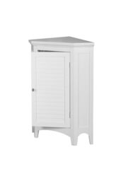 Teamson Home Bathroom Corner White Wooden Standing Cabinet - thumbnail 6