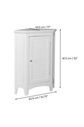 Teamson Home Bathroom Corner White Wooden Standing Cabinet - thumbnail 4