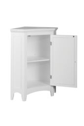 Teamson Home Bathroom Corner White Wooden Standing Cabinet - thumbnail 5