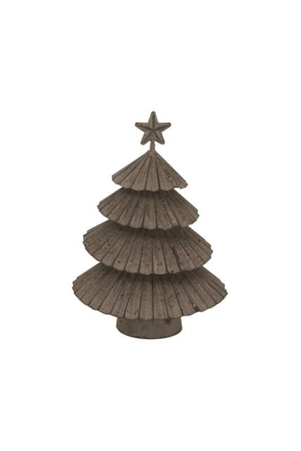 KDMD Rustic Metal Layered Tree with Star - Winter Decor & Centerpiece in Light Brown - image 1