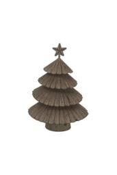 KDMD Rustic Metal Layered Tree with Star - Winter Decor & Centerpiece in Light Brown