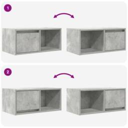 Berkfield Home TV Cabinet Concrete Grey 60x31x25.5 cm Engineered Wood - thumbnail 9