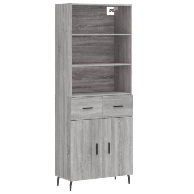 Berkfield Home Highboard Grey Sonoma 69.5x34x180 cm Engineered Wood - image 1