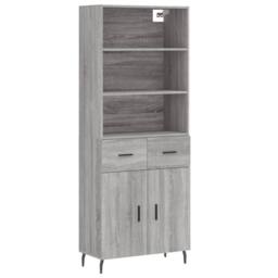 Berkfield Home Highboard Grey Sonoma 69.5x34x180 cm Engineered Wood - thumbnail 1