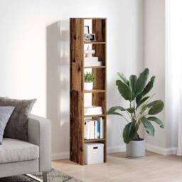 Berkfield Home Bookcases 2 pcs Stackable Old Wood 30x30x80 cm Engineered Wood in Brown - Size: 30 x 30 x 80 cm - thumbnail 3