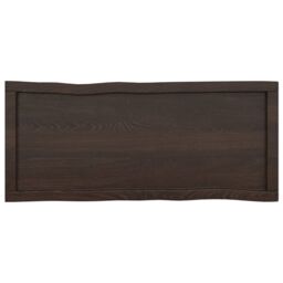 Berkfield Home Table Top Dark Grey 100x40x(2-6) cm Treated Solid Wood Live Edge in Brown - thumbnail 3