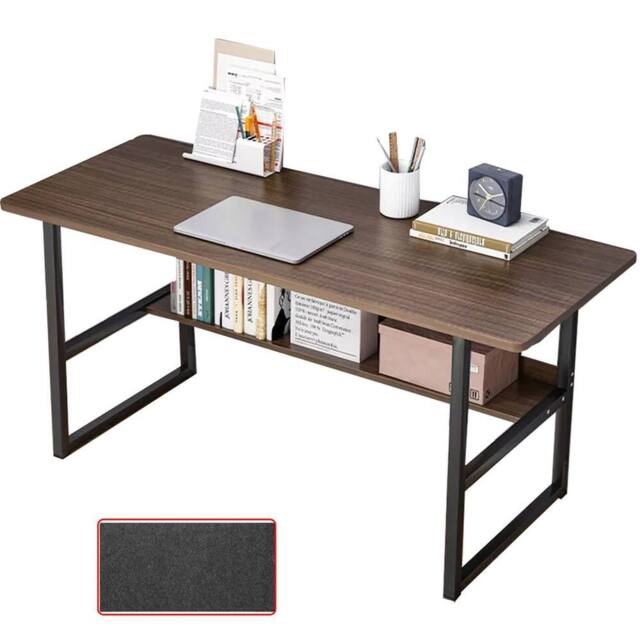 EONLION Home Office Study Desk Computer Desk Writing Desk Table in Brown - image 1
