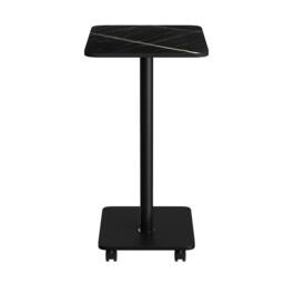 Kelvenix 2Tier Mobile Side Table with Wheels black marble effect - Size: 0.6m2 - thumbnail 4