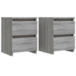 Berkfield Home Elegant Bedside Cabinets 2 pcs Grey Sonoma 30x30x40 cm Engineered Wood - Size: 30 x 30 x 40 cm - thumbnail 3