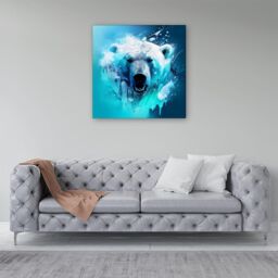 Warren Reed - Designer Polar Bear Face Splashart Canvas in Brown - Size: w10 inch x h10 inch - thumbnail 4