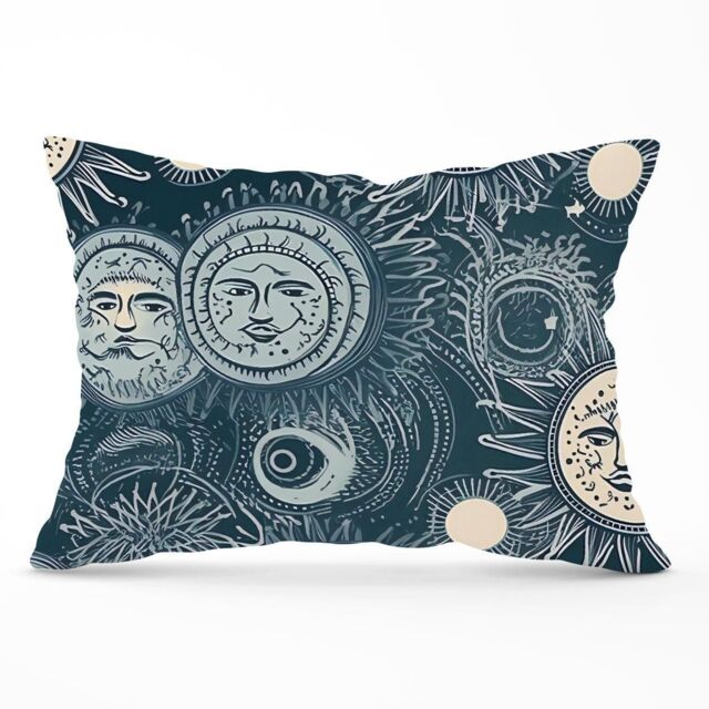 Warren Reed - Designer Silver Blue Moon & Stars Cushions - Size: 60 cm x 60 cm - image 1
