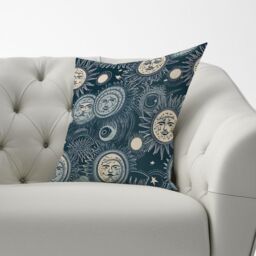 Warren Reed - Designer Silver Blue Moon & Stars Cushions - Size: 60 cm x 60 cm - thumbnail 3