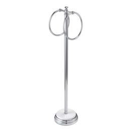 Showerdrape Opera White/Chrome Freestanding Double Towel Ring in Silver - thumbnail 4