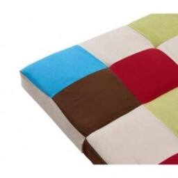 Home Detail Atlanta Fabric Patchwork Sofa Bed With Tufted Detail & Black Legs - thumbnail 3