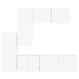 Berkfield Home 5 Piece TV Wall Units White Engineered Wood - thumbnail 5
