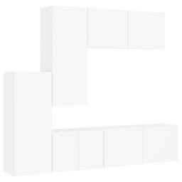Berkfield Home 5 Piece TV Wall Units White Engineered Wood