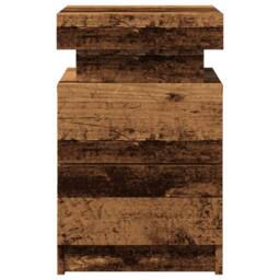Berkfield Home Bedside Cabinets with LED 2 pcs Old Wood 35x39x55 cm Engineered Wood in Brown - Size: 35 x 39 x 55 cm - thumbnail 7
