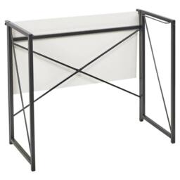 FORGEVIO Wooden Folding Table Steel Legs Computer Work Office Desk White - thumbnail 2