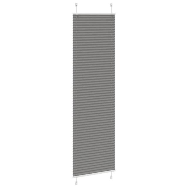 Berkfield Home Pleated Blind Anthracite 65x200 cm Fabric Width 64.4 cm Polyester in Dark Grey - image 1