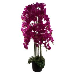 Leaf Artificial 150cm Giant Purple Orchid Plant 189 flowers REAL TOUCH in Green