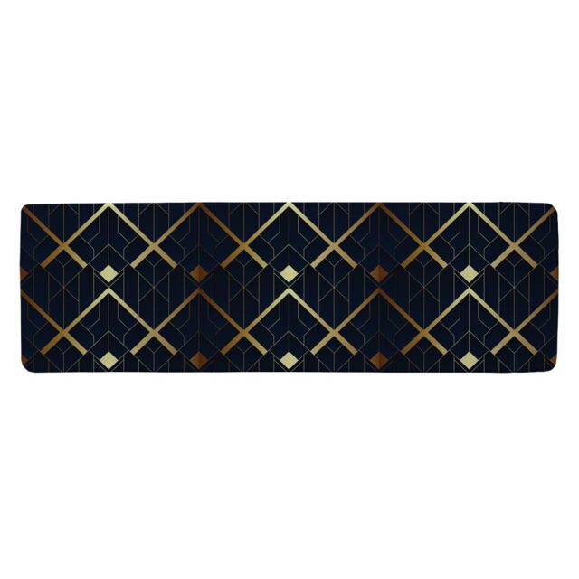 Benjamin Tate Design Luxury Gold Art Deco Runner Rug in Natural - Size: 67 cm x 230 cm - image 1