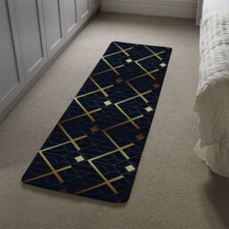 Benjamin Tate Design Luxury Gold Art Deco Runner Rug in Natural - Size: 67 cm x 230 cm - thumbnail 4
