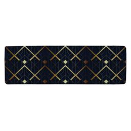 Benjamin Tate Design Luxury Gold Art Deco Runner Rug in Natural - Size: 67 cm x 230 cm