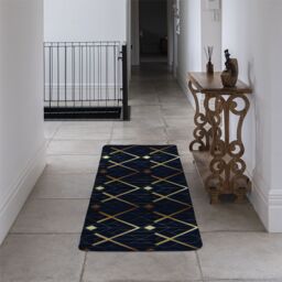 Benjamin Tate Design Luxury Gold Art Deco Runner Rug in Natural - Size: 67 cm x 230 cm - thumbnail 3