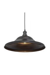 Industville Brooklyn Giant Hat Pendant, 21 Inch, Pewter, Pewter Holder in Dark Grey - thumbnail 3