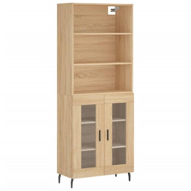 Berkfield Home Highboard Sonoma Oak 69.5x34x180 cm Engineered Wood in Light Tan - image 1