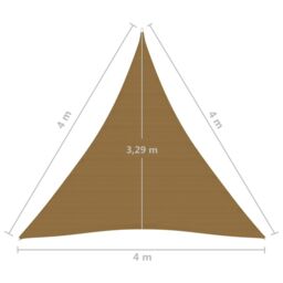 Berkfield Home Sunshade Sail 160 g/m ² Taupe 4x4x4 m HDPE in Beige - thumbnail 6