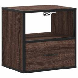 Berkfield Home Durable Wall-mounted Bedside Cabinet Brown Oak 40x31x39.5 cm - thumbnail 3