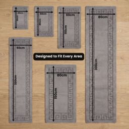 Smart Living Plain Heavy Duty Machine Washable Hallway Kitchen Non Slip Door Mat in Dark Grey - Size: 80 cm x 300 cm - thumbnail 3