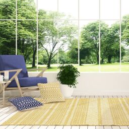 The Rug Shop UK Yellow Handmade Modern Geometric Pet Easy To Clean Area Rug - Size: 200 cm x 290 cm - thumbnail 1