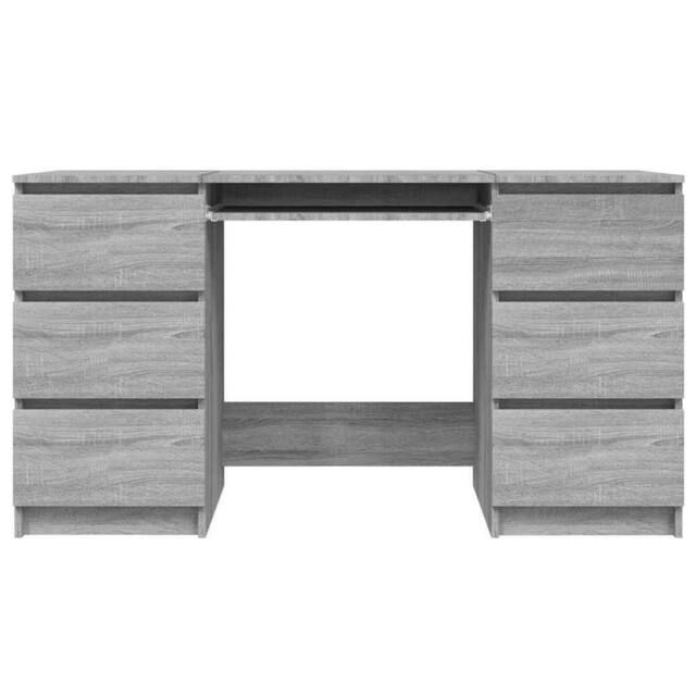 Berkfield Home Decorative Writing Desk Grey Sonoma 140x50x77 cm Engineered Wood - Size: 140 x 50 x 77 cm - image 1