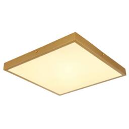 Netlighting Tibey 35cm Square Flush Ceiling Light BrassColoured Matt LED 3000K in Gold - thumbnail 1