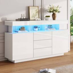 STILVORA Sideboard 140cm with LED White