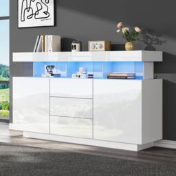 STILVORA Sideboard 140cm with LED White - thumbnail 3