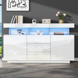 STILVORA Sideboard 140cm with LED White - thumbnail 2