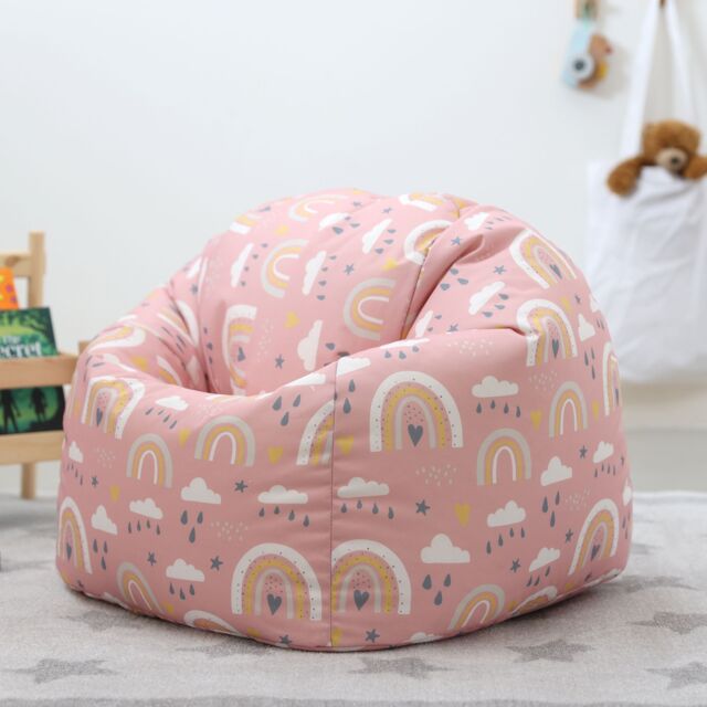icon Kids Rainbow Bean Bag Chair Pink Childrens Bean Bags - image 1