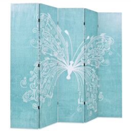 Berkfield Home Folding Room Divider 200x170 cm Butterfly Blue - thumbnail 2