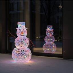 Garden Greatness Illuminated Multi Action Acrylic Snowman in White - Size: 1 Pack