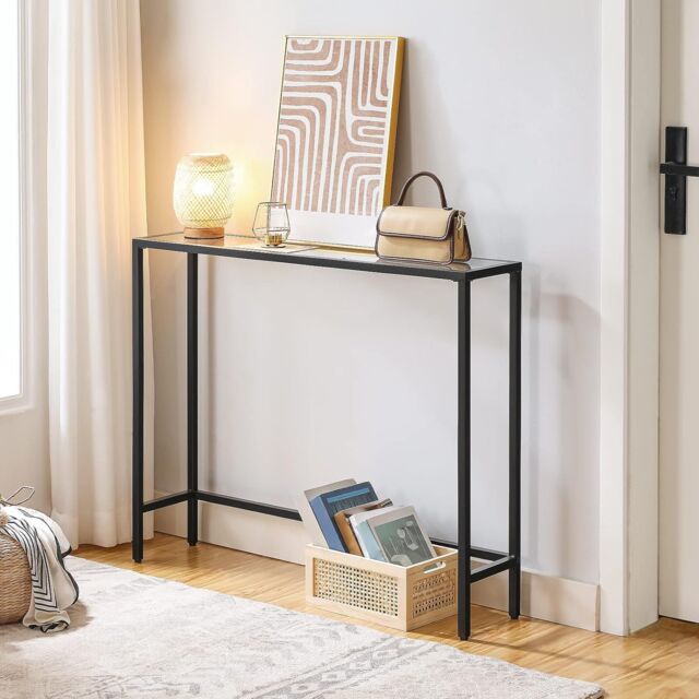 Storvo Black Metal Hallway Console Table - image 1