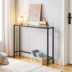 Storvo Black Metal Hallway Console Table - thumbnail 1
