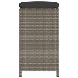Berkfield Home Garden Bar Stools with Cushions 2 pcs Grey Poly Rattan - thumbnail 5